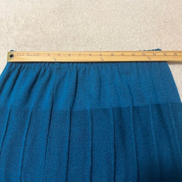 Womens Teal Elastic Waist Knee Length Acrylic Nylon Blend Knit Skirt Sz 16 USA - Picture 6 of 7